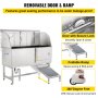 VEVOR Hundebadewanne Edelstahl 304 Haustierpflegewanne 150,4x70,3x147cm Badewanne Hunde max. Gewichtskapazität bis zu 300kg Waschbecken Rechts Tür Ideal für Tierklinik Haustiere-Schönheitssalon