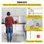 VEVOR Hundebadewanne Edelstahl 304 Haustierpflegewanne 150,4x70,3x147cm Badewanne Hunde max. Gewichtskapazität bis zu 300kg Waschbecken Rechts Tür Ideal für Tierklinik Haustiere-Schönheitssalon