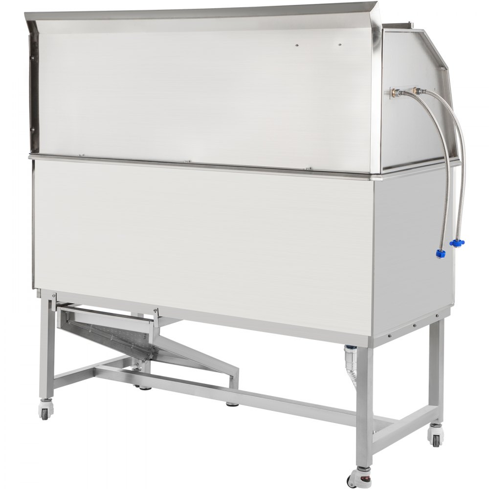 VEVOR Haustierpflegewanne 150,4x70,3x147cm Edelstahl Hundebadewanne max. 300kg Belastbar Hunde Waschbecken für Haustier mit max. Länge von ca. 150cm Links Tür für Tierklinik Haustiere-Schönheitssalon