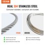 VEVOR Stahlseil Drahtseil Seil Draht 304 Edelstahl Ф1,59mmx100,6m 2kN 7x7Litzen