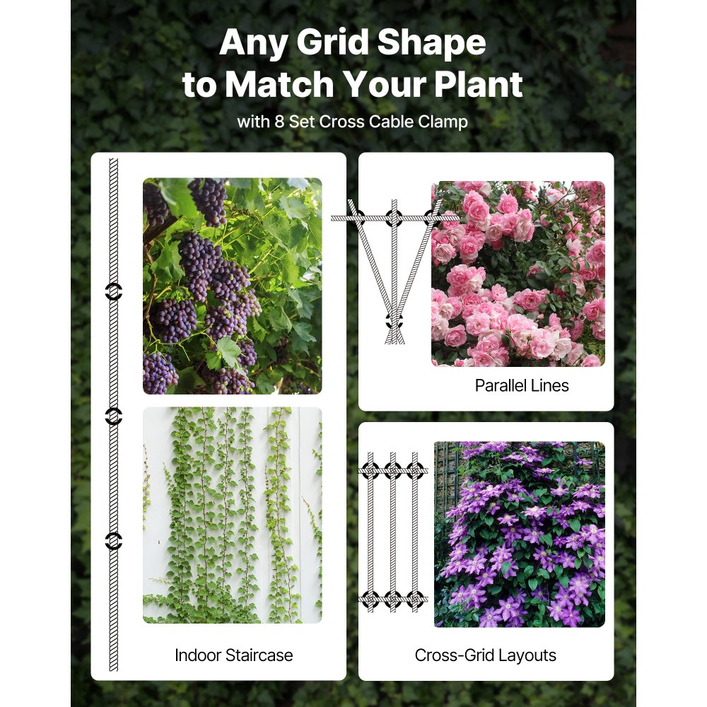 VEVOR Edelstahldrahtseil φ3,2 mm 12,2 m Länge, Drahtseil aus Edelstahl 316 mit einer Bruchlast von 7,1 kN, Stahldraht 7x7 Litzen, Geländerseil für Terrassengeländer, Gartenspaliere