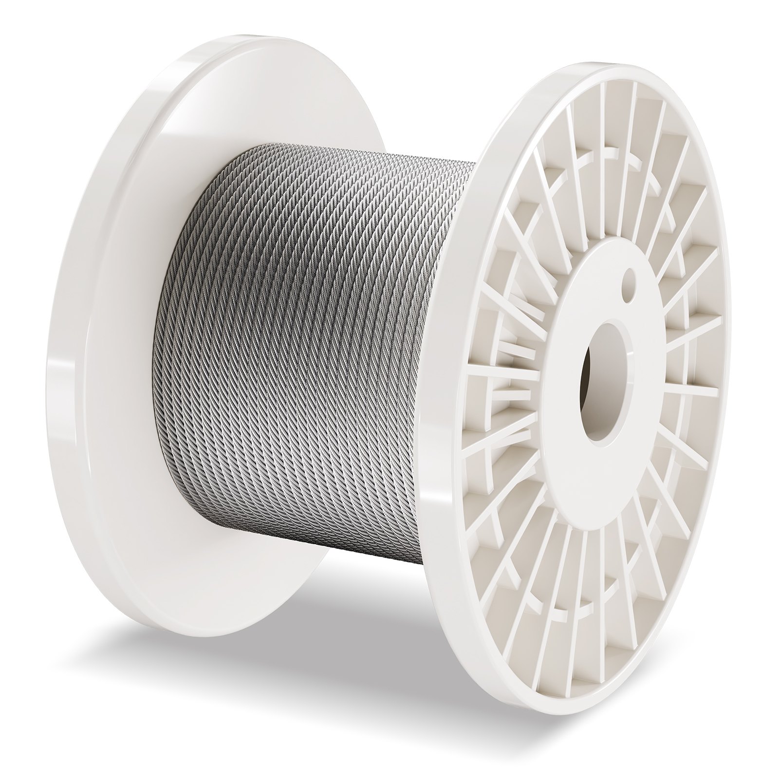 VEVOR Drahtseil-Set, Ф3,18mmx30,5m, 304 Edelstahlkabel, mit 124 Zubehörteilen, 7,1kN Bruchfestigkeit, 7x7 Litzen, Bauqualität für Marine & Flugzeuge, für Handläufe, Treppen, Terrassen, Zäune im Freien