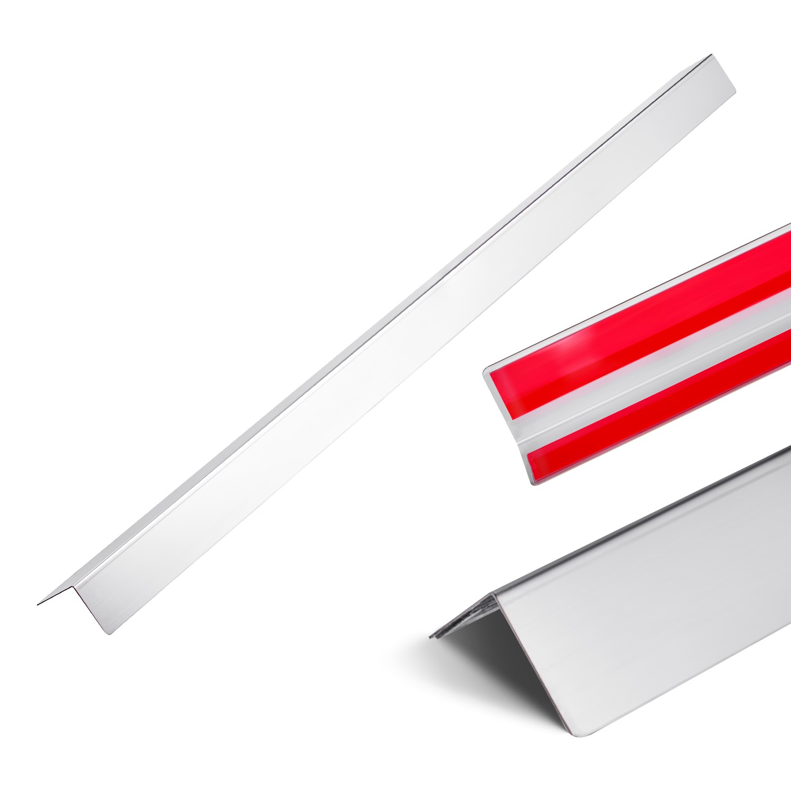 VEVOR Kantenschutz für Wand, 50 x 50 x 1217 mm, 10er-Pack Winkelprofil, Eckenschutz aus Edelstahl, Wandschutz, mit 3M Klebeband, 90-Grad-Winkel,ideal für Zuhause, Büro & öffentliche Räume