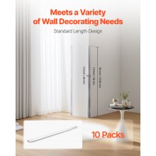 VEVOR Kantenschutz für Wand, 38 x 38 x 2436 mm, 10er-Pack Winkelprofil, Eckenschutz aus Edelstahl, Wandschutz, mit 3M Klebeband, 90-Grad-Winkel,ideal für Zuhause, Büro & öffentliche Räume