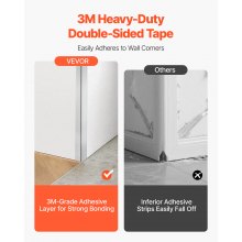 VEVOR Kantenschutz für Wand, 38 x 38 x 2436 mm, 10er-Pack Winkelprofil, Eckenschutz aus Edelstahl, Wandschutz, mit 3M Klebeband, 90-Grad-Winkel,ideal für Zuhause, Büro & öffentliche Räume