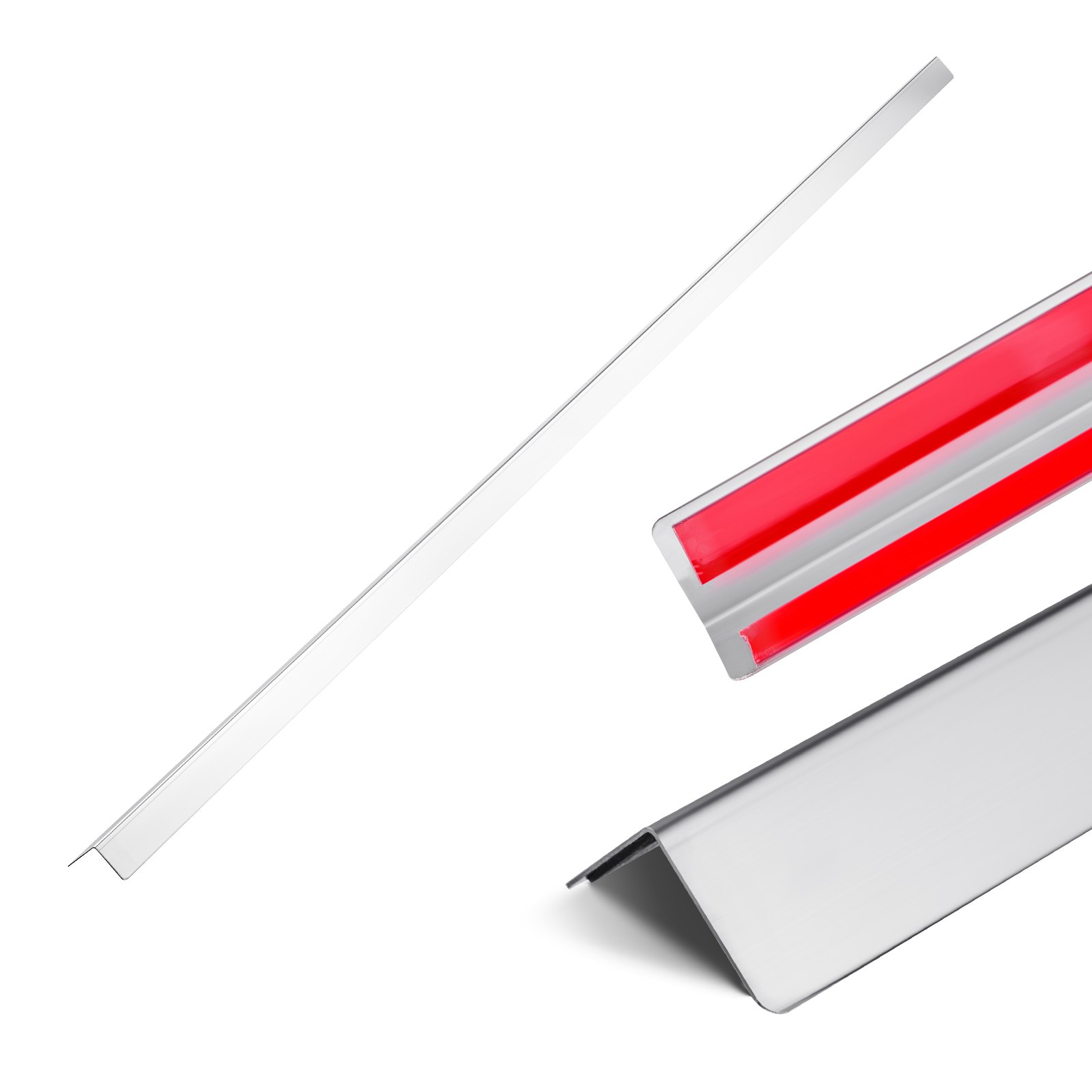 VEVOR Kantenschutz für Wand, 38 x 38 x 2436 mm, 10er-Pack Winkelprofil, Eckenschutz aus Edelstahl, Wandschutz, mit 3M Klebeband, 90-Grad-Winkel,ideal für Zuhause, Büro & öffentliche Räume