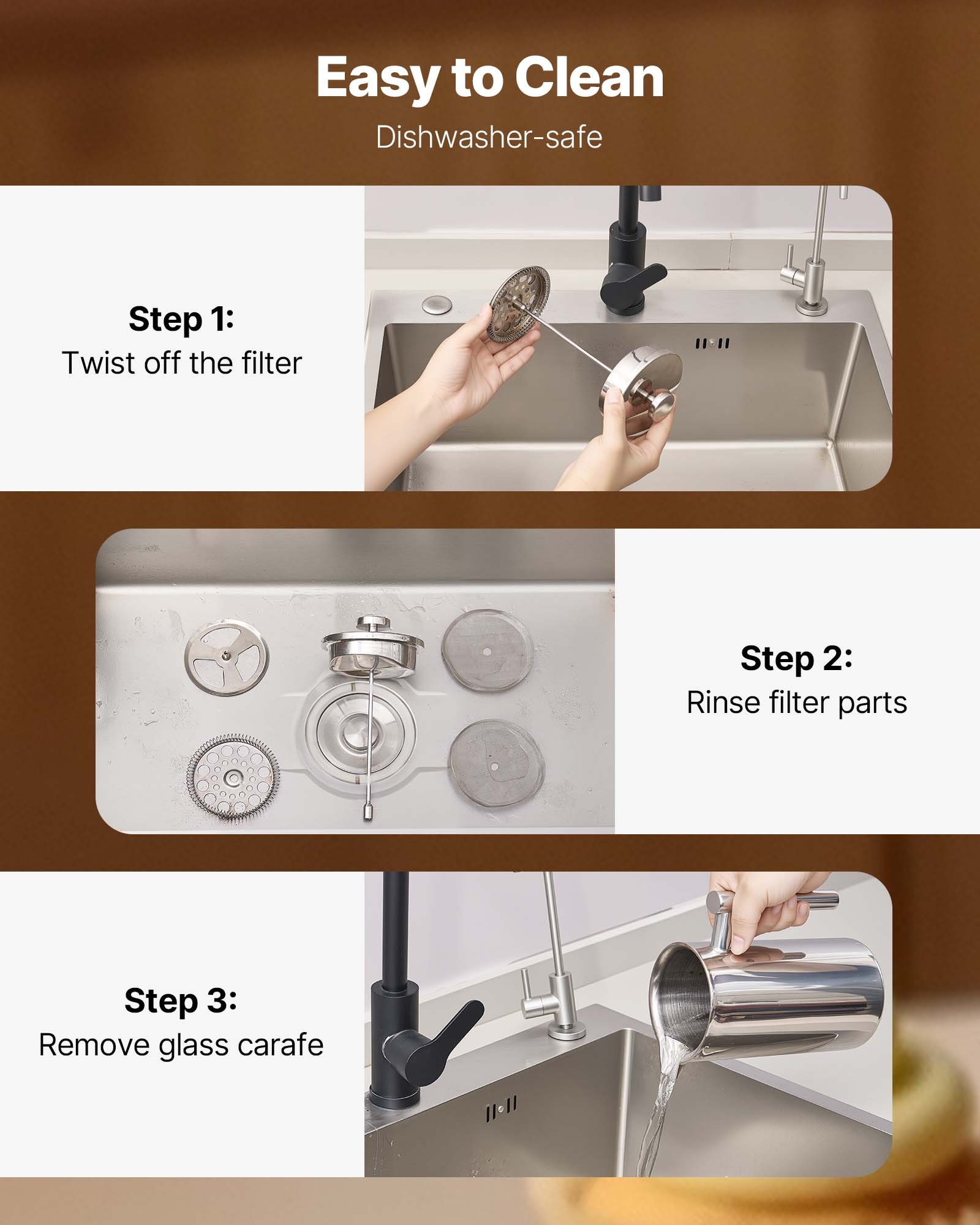 VEVOR French Press Kaffeemaschine, 1 L Edelstahl Kaffeepresse Teebereiter mit Filter, große doppelwandige isolierter französische Kaffeebereiter für Camping Reisen Küche, Kaffeezubereiter Silber