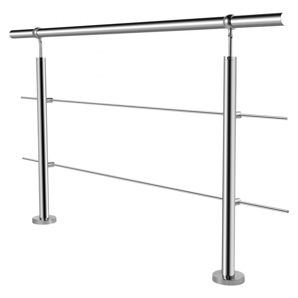 Vevor Treppengeländer Handlauf 2 Querstangen Boden Montieren Balkongeländer