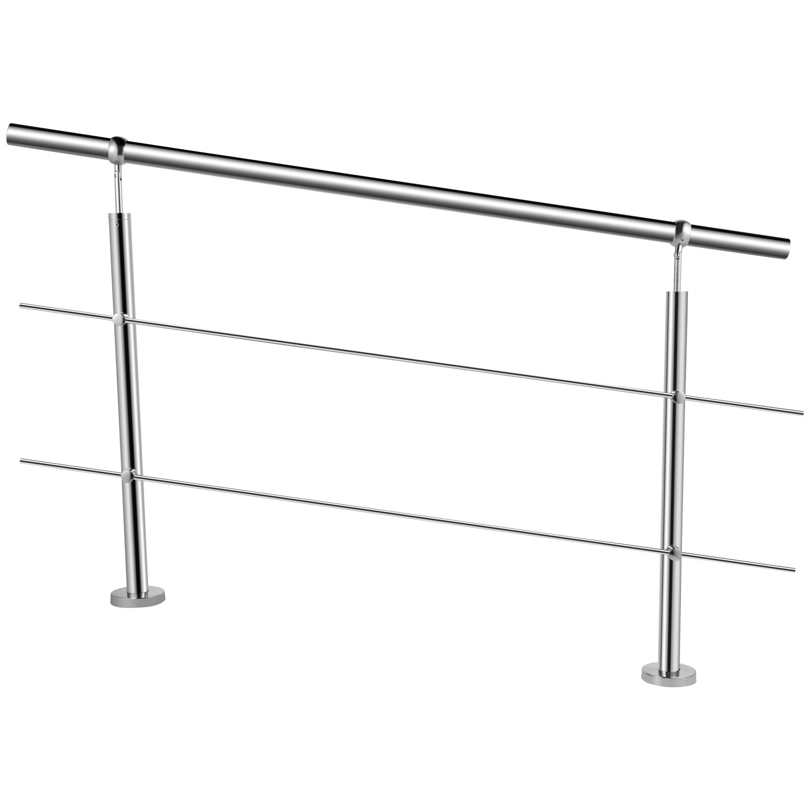 Vevor Treppengeländer Handlauf 2 Querstangen Boden Montieren Balkongeländer