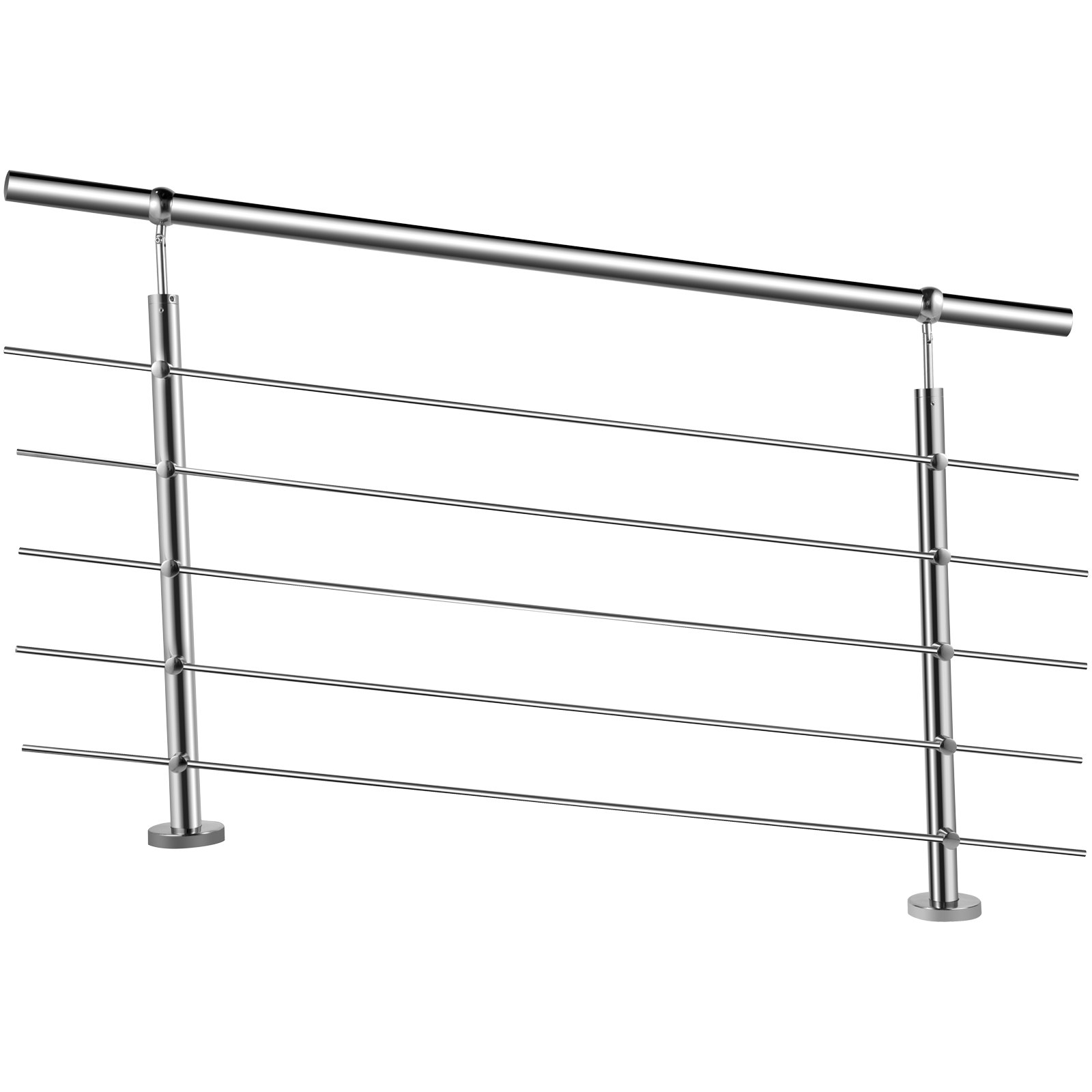 Vevor Treppengeländer Balkongeländer 150 Cm Bodenmontage Edelstahl Handlauf