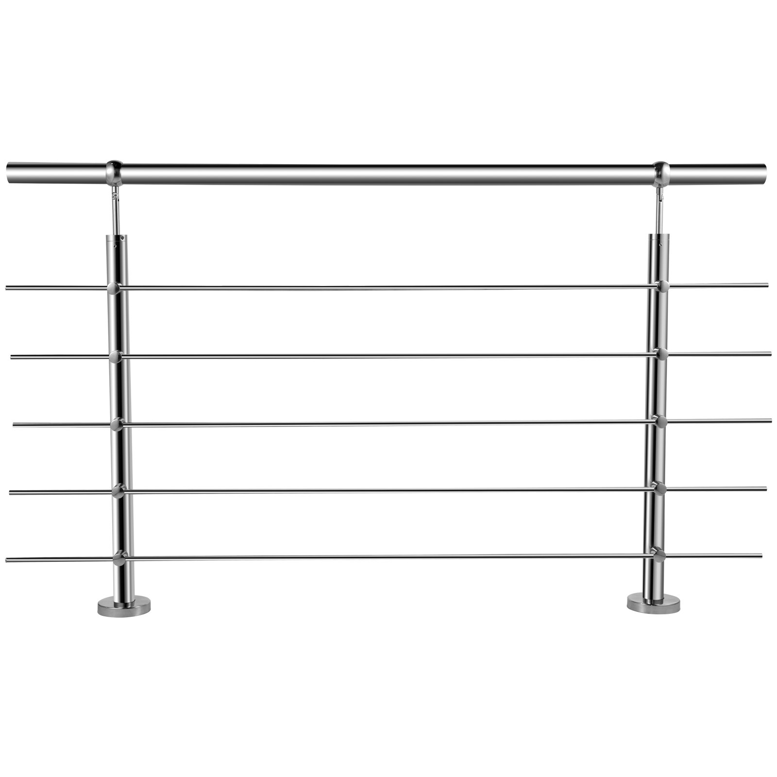Vevor Treppengeländer Balkongeländer 150 Cm Bodenmontage Edelstahl Handlauf