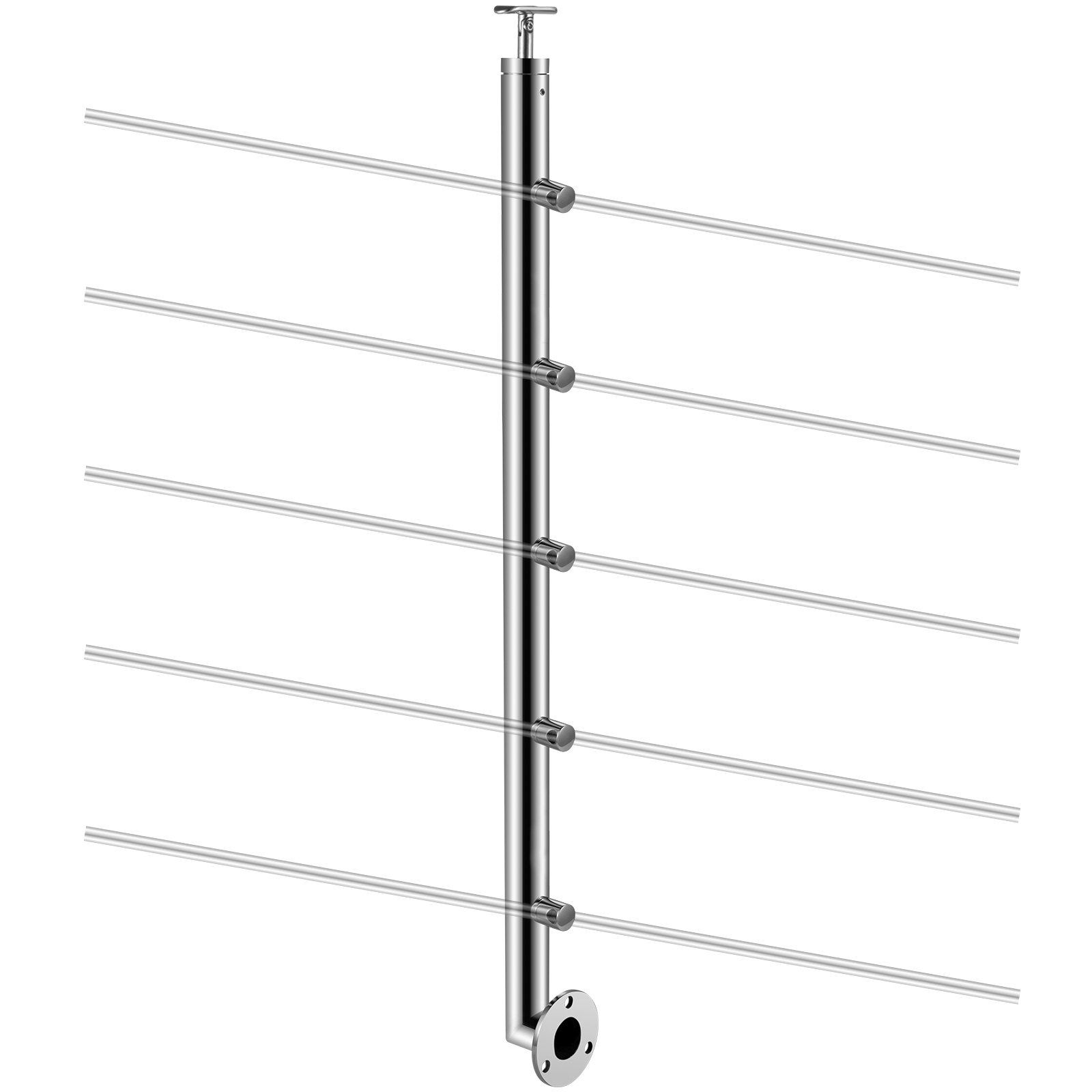 Vevor Geländerpfosten Edelstahl Treppengeländer 100cm 5 Querstangen 40cm Abstand