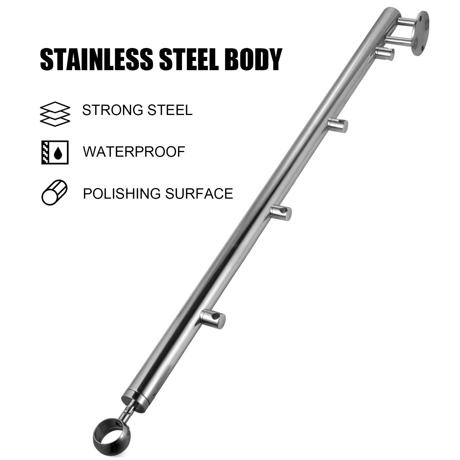 Vevor Geländerpfosten Edelstahl Pfosten Treppengeländer 110cm Mit 4 Querstangen