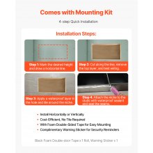 VEVOR Duschnische, 10,16x33,02x63,5 cm große Wandnische, Seifen- und Shampoo-Aufbewahrungsorganizer aus Edelstahl, langlebig und einfach zu installieren, schwarz für Badezimmer