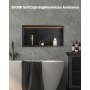 VEVOR Duschnische, 10,16x33,02x63,5 cm, versenkte Wandnische mit LED-Streifen, Shampoo-Aufbewahrungs-Organizer aus Edelstahl, langlebig & einfach zu installieren, schwarz für Badezimmer