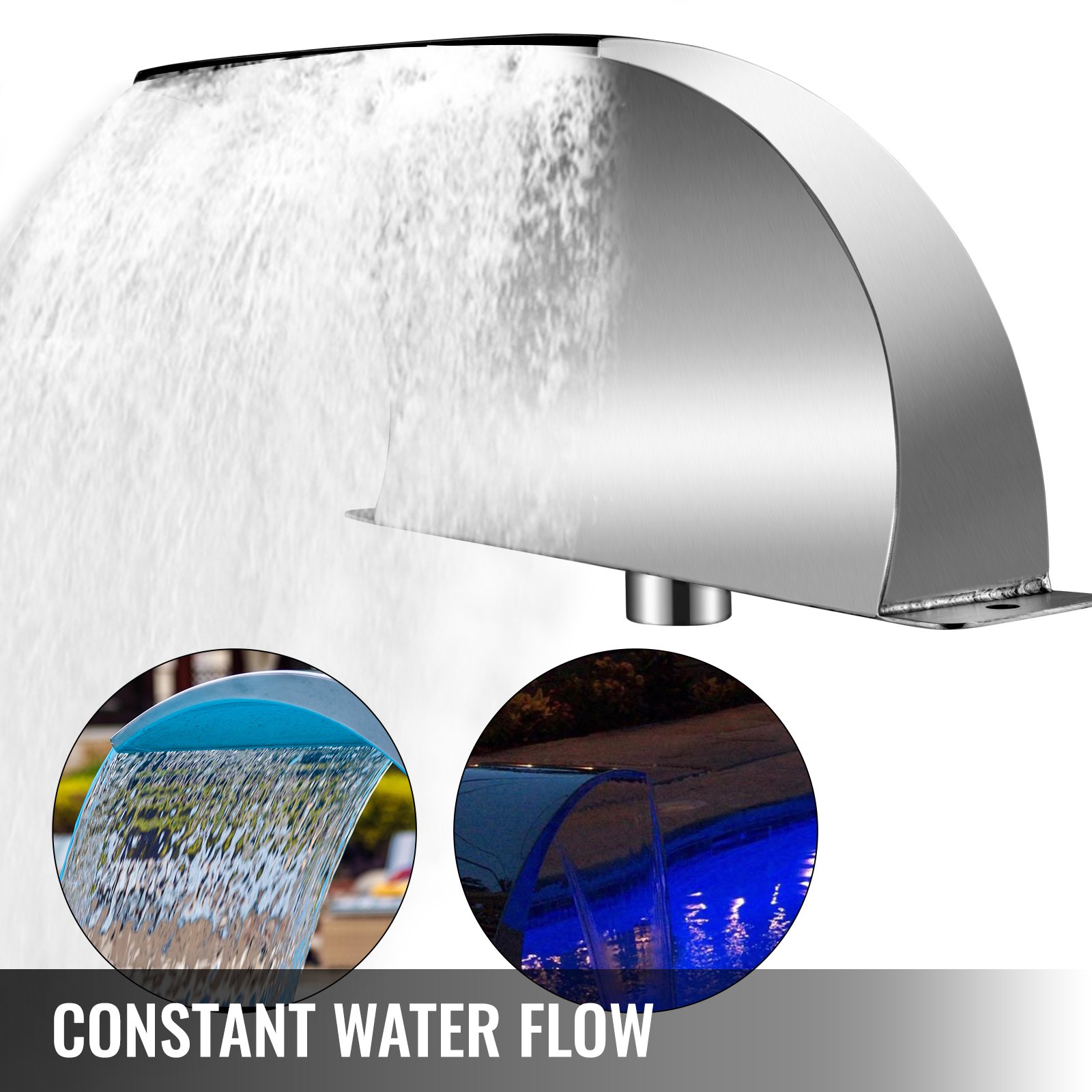 Vevor Schwalldusche Wasserschwall Edelstahl 304 Poolfontäne Pool Schwimmbad