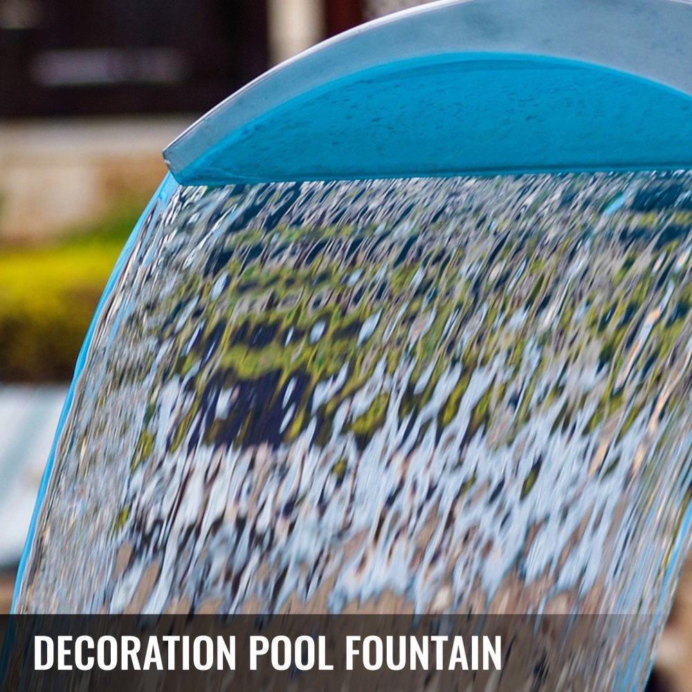 VEVOR Schwalldusche Pool Edelstahl SS 304, Schwallbrause SFD400 115X400mm, Wasserschwall Schwimmbad Silbrig, Wasserschwall Pool Brunnen Hinterer Wassereinlass, Wasserfallbrunnen Konstante Wasserfluss