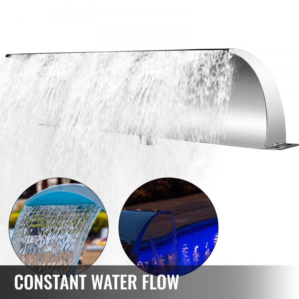 Vevor Schwalldusche Wasserschwall Edelstahl Poolfontäne Unterer Wassereinlass