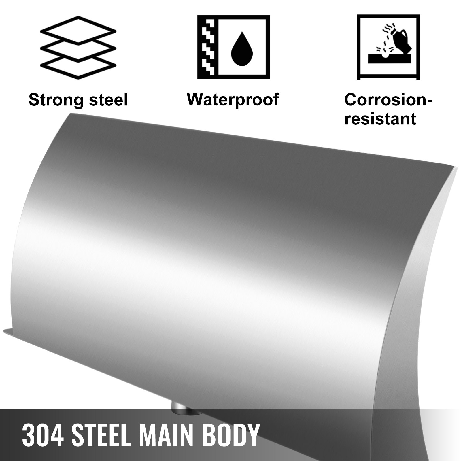 Vevor Schwalldusche Edelstahl Pool Wasserschwall Schwallbrause φ 32mm Brunnen