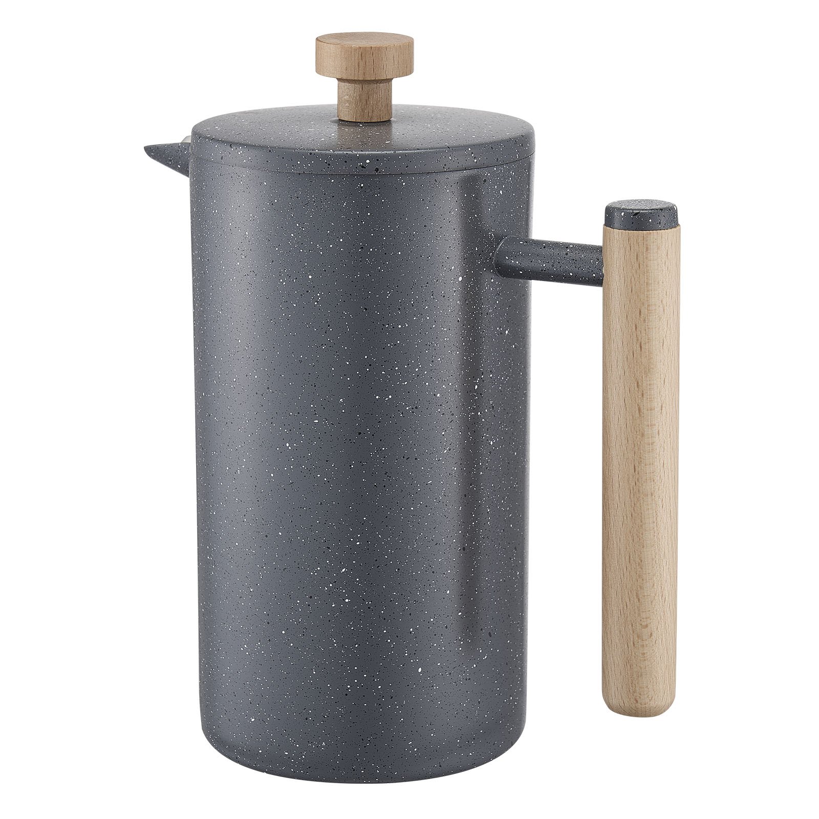 VEVOR French Press Kaffeemaschine, 1 L Edelstahl Kaffeepresse Teebereiter mit Filter, große doppelwandige isolierter Kaffeebereiter für Camping Reisen Küche Restaurant, Kaffeezubereiter Schwarz