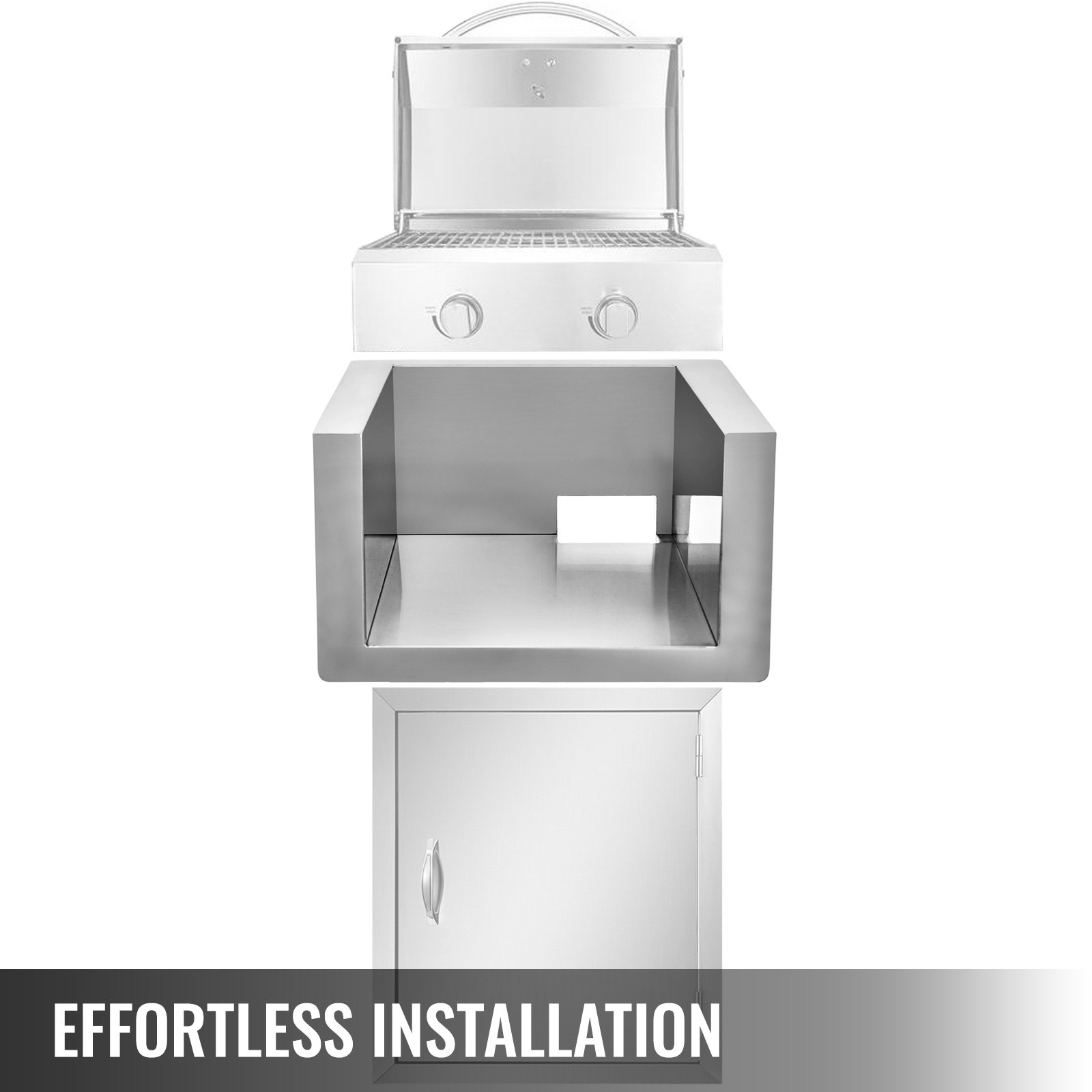 VEVOR Edelstahl für Grill BBQ, Zubehör für Kühlergrill Grill Gas an Kohle Fleisch für Raucher Rauchen Das Original Edelstahl Brennerabdeckung Flammenblech, Flammenverteiler für Gasgrill Brennerschutz