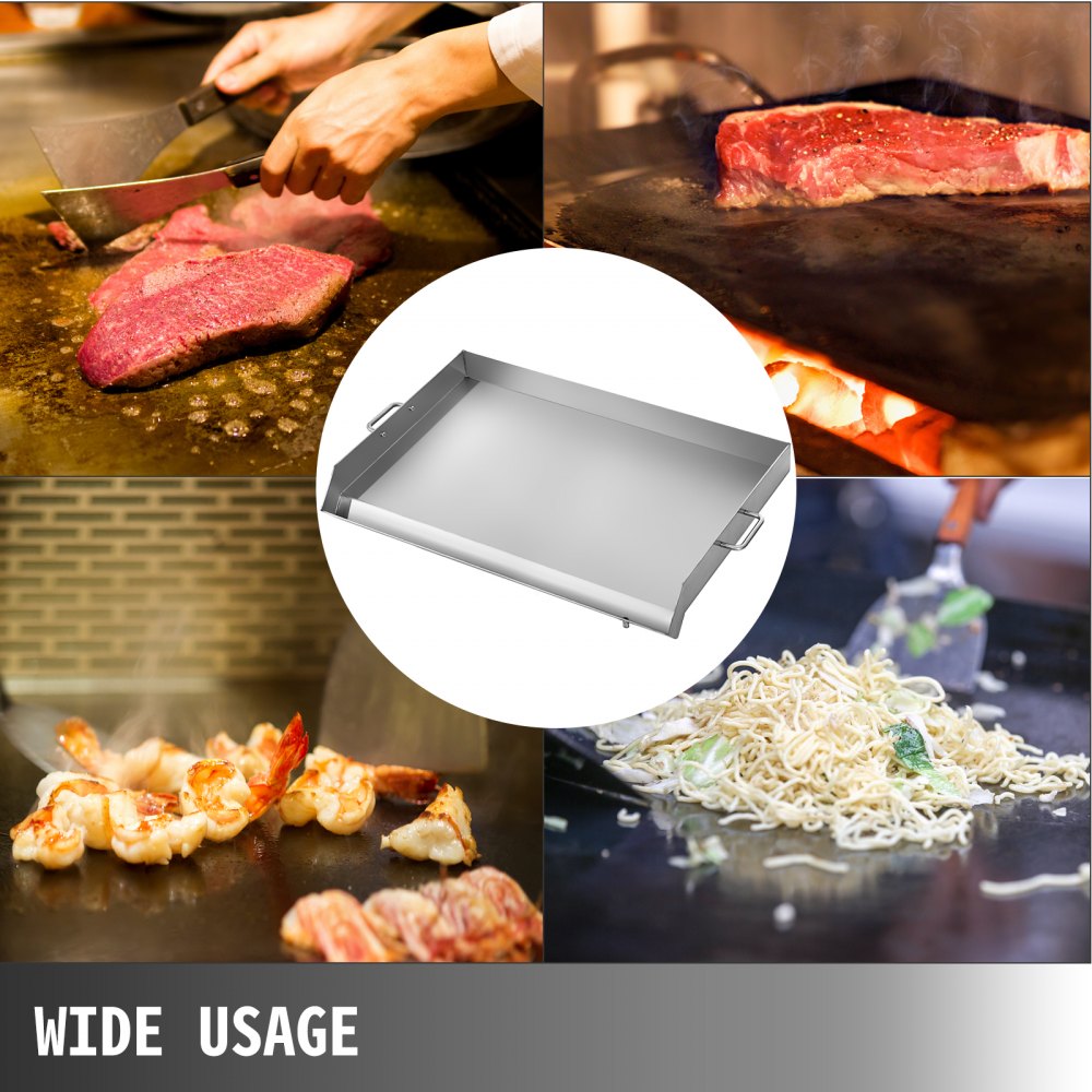 VEVOR Edelstahl Grillplatte Weber Grillrost Edelstahl 91 x 56 x 5,6 cm Grillrost Rund mit großer Oberfläche Grillrost Gusseisen mit 2 Schaufeln