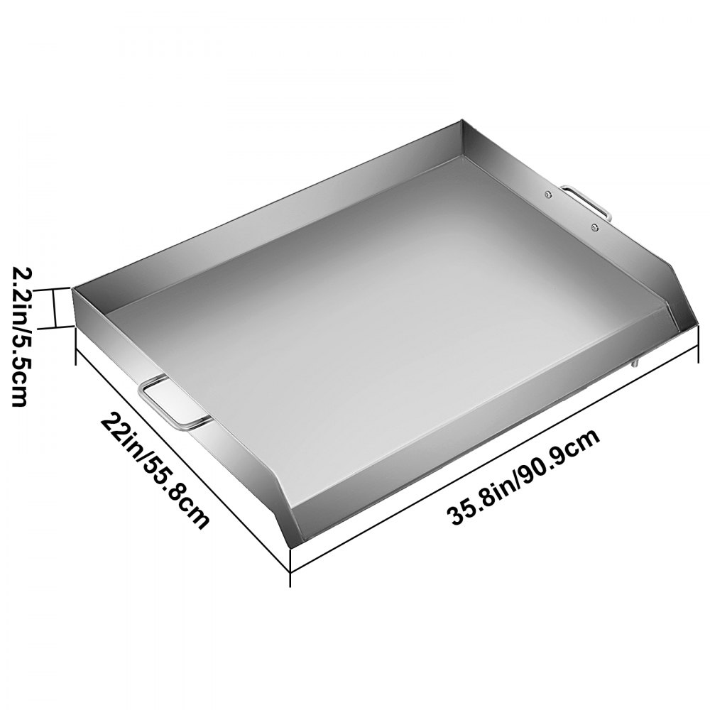 VEVOR Edelstahl Grillplatte Weber Grillrost Edelstahl 91 x 56 x 5,6 cm Grillrost Rund mit großer Oberfläche Grillrost Gusseisen mit 2 Schaufeln