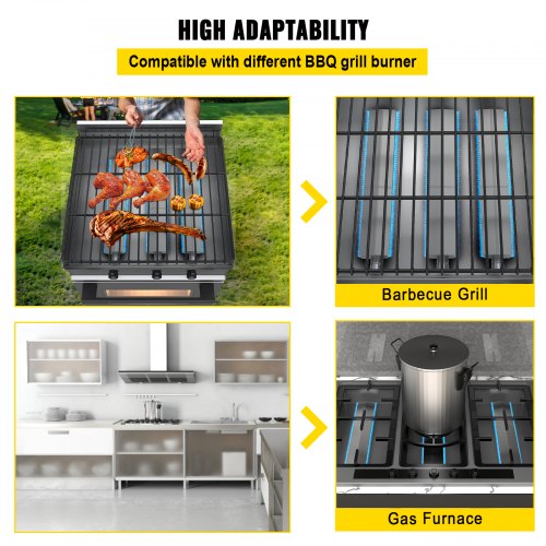 Gasgrill Ersatz-Brenner & Heizplatte Edelstahl – 3 Stück, Für Uniflame & Hinterhof-Grills