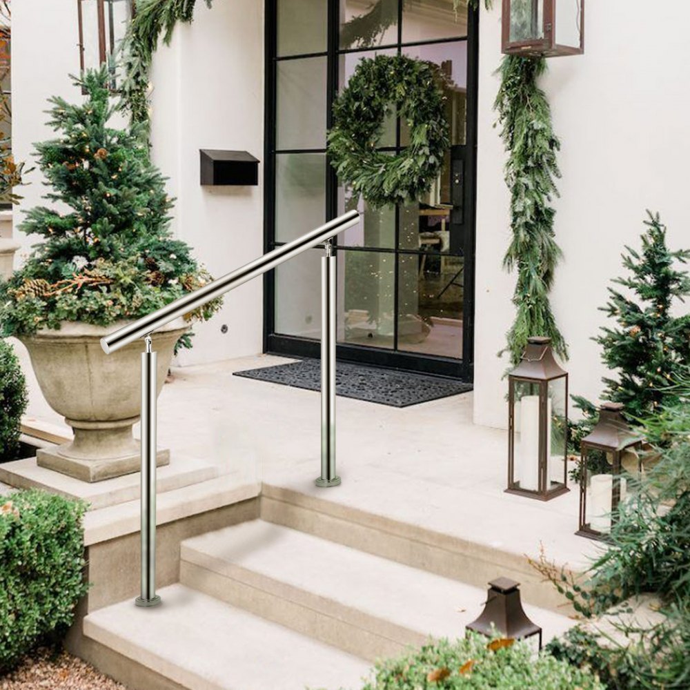 VEVOR Treppengeländer Balkongeländer Edelstahl Handlauf 80x85cm für 1-2 Stufen