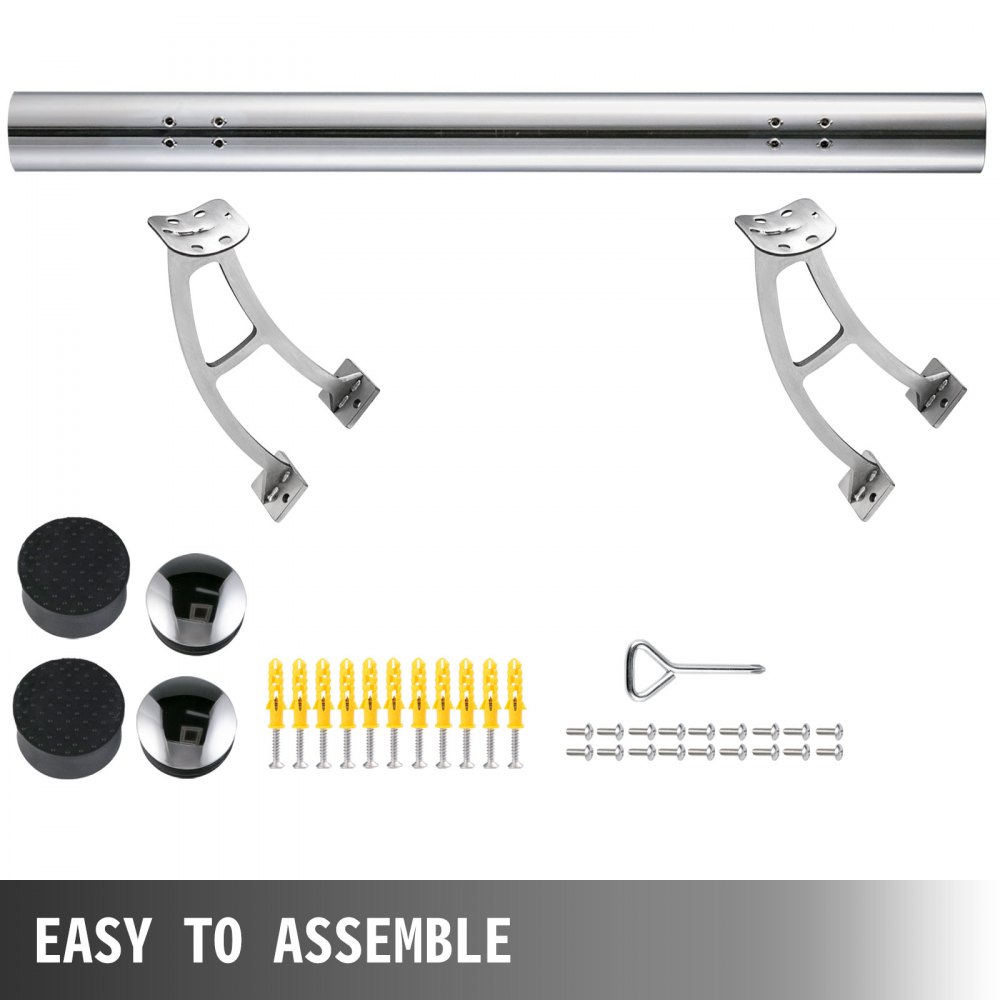 Fußstütze Bar foot rail Set 2 Fuß 0,6 m aus Edelstahl Wandmontage Fußauflage Fußraste für Pubs Bars Restaurants, usw.