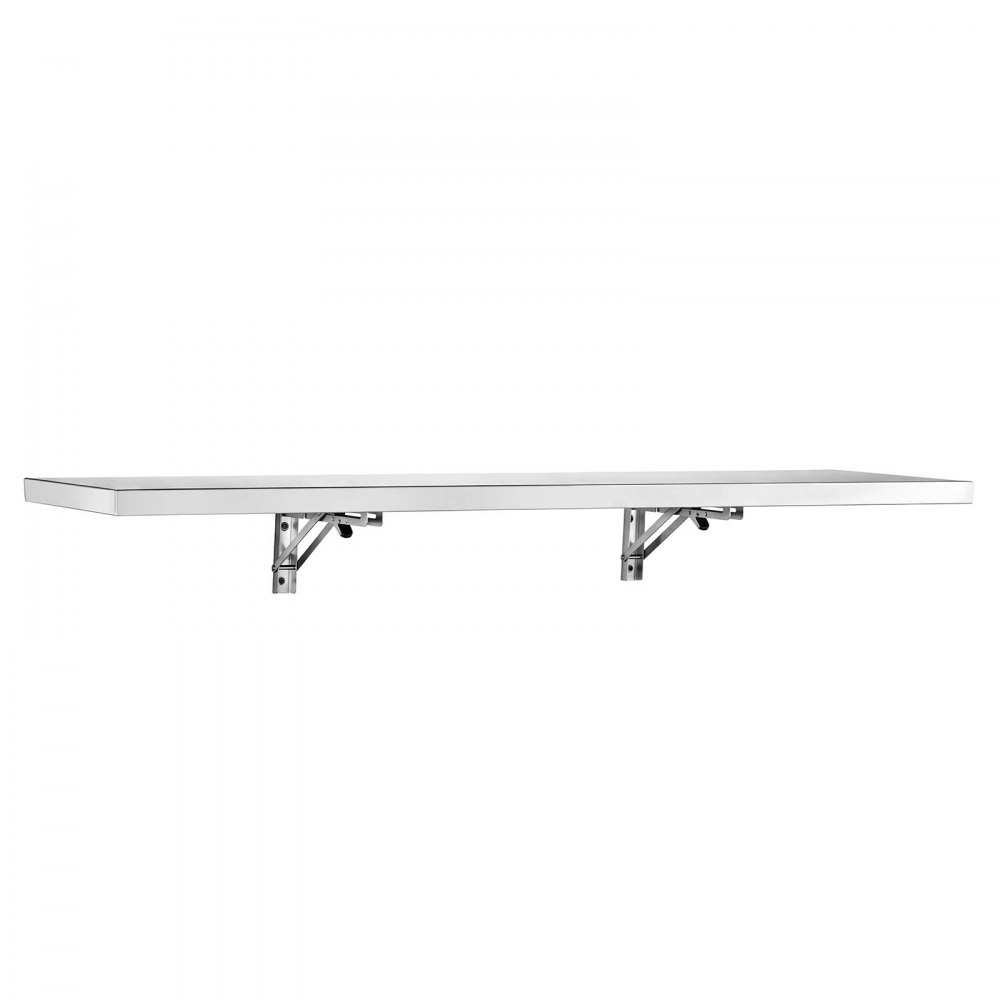 VEVOR Wandregal 136 kg 305 x 1219 mm Klappbares Edelstahlregal für Großküchen Private Küchen Servierwagen und Garagen, Wandmontage Regal mit Verstärkten Halterungen und Glatter Oberfläche