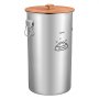 VEVOR Futtertonne Hunde 35 L Edelstahl Tierfutterbehälter für Haustiere Ideal für Wohnzimmer und Küche, mit Metallgriffen, Silikonring, Rostbeständigkeit Polierter Oberfläche und Luftdichtem Deckel