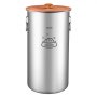 VEVOR Futtertonne Hunde 35 L Edelstahl Tierfutterbehälter für Haustiere Ideal für Wohnzimmer und Küche, mit Metallgriffen, Silikonring, Rostbeständigkeit Polierter Oberfläche und Luftdichtem Deckel