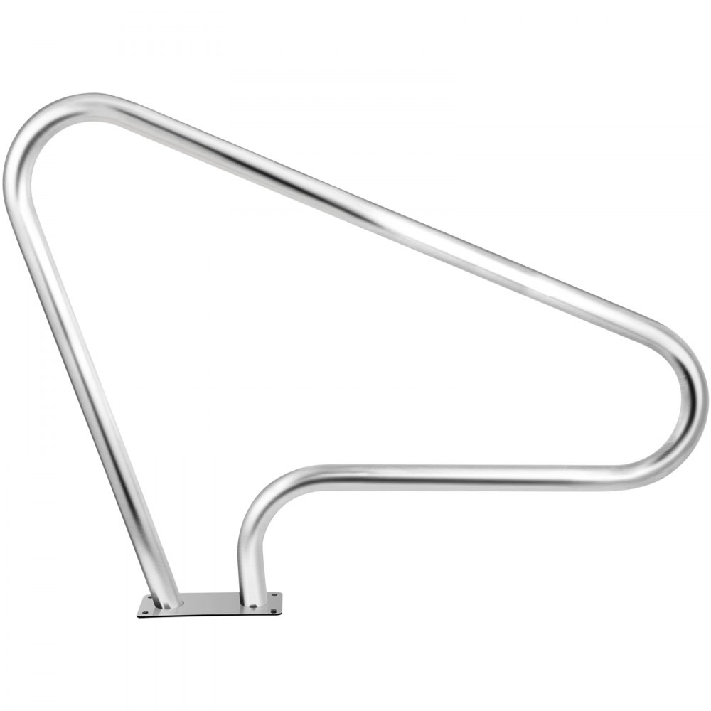 VEVOR Schwimmbad-Handlauf 121,9x91,5 cm Pool Haltegriff  4,8 cm Edelstahl Einstiegshilfe Pool Kurven-Design Griffbogen mit Griffabdeckung & Zubehör Ideal für Schwimmbäder Schräglage Spa Wasserpark