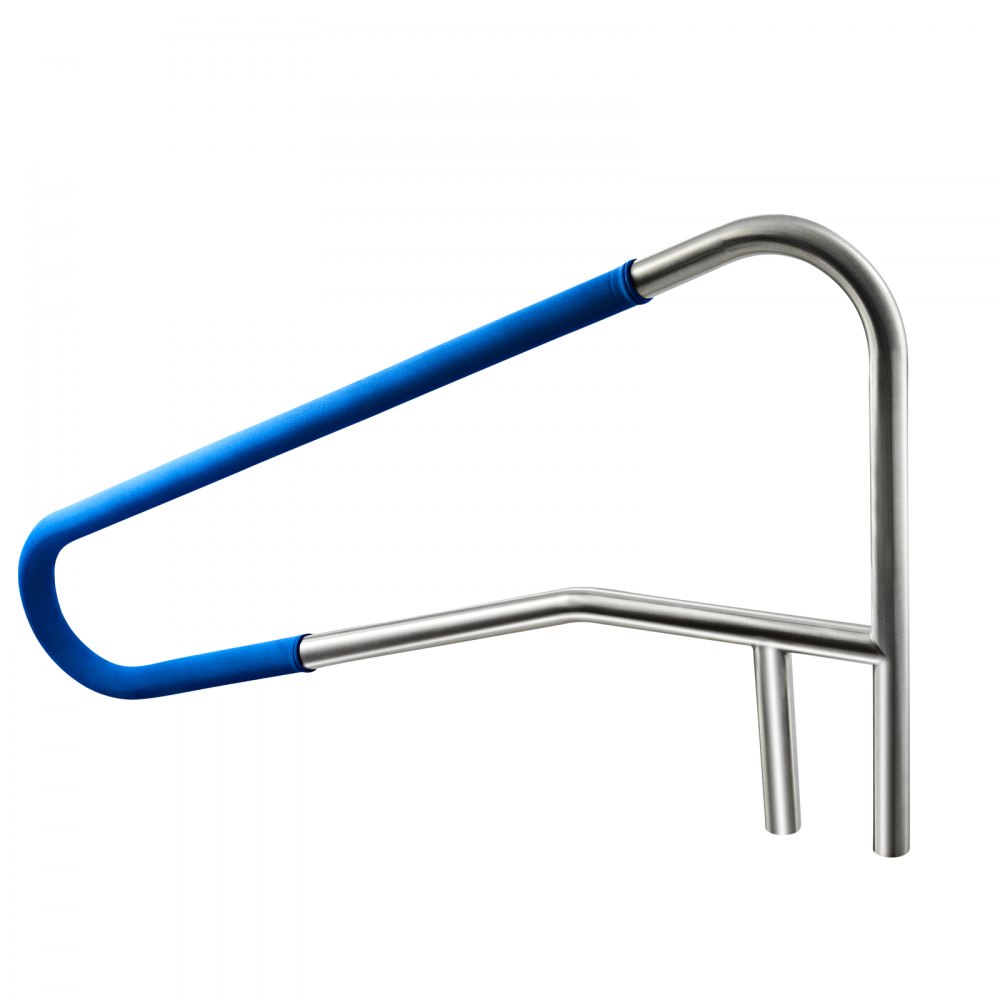 VEVOR Schwimmbad Handlauf, 1371x48x813 mm, 100 kg Tragfähigkeit, Pool Haltegriff aus Edelstahl 304, abnehmbare rutschfeste Hülse, Einbau-/ Bodenmontage, Einstiegshilfe für Poolbereich & Wasserparks