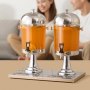 VEVOR Beverage Dispenser (2 x 8 L) for Parties, Juice Dispenser (made of stainless steel + polycarbonate) with drip-proof tap & base, Water Dispenser for Restaurants, Parties, Homemade Drinks Dispenser