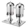 VEVOR Beverage Dispenser (2 x 8 L) for Parties, Juice Dispenser (made of stainless steel + polycarbonate) with drip-proof tap & base, Water Dispenser for Restaurants, Parties, Homemade Drinks Dispenser