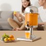 VEVOR Beverage Dispenser (1 x 8 L) for Parties, Juice Dispenser (made of stainless steel + polycarbonate) with drip-proof tap & base, Water Dispenser for Restaurants, Parties, Lemonade, Iced Tea Dispenser