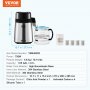 VEVOR Wasser-Destilliergerät Destilliergerät, 4 L Gereinigtes Wasser Reiniger Filter, 750 W Destilliertes Wasser Maker, Edelstahl Innenraum Destilliergerät Wasser Silber Haushalt 1 LWasser pro Std.
