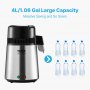 VEVOR Wasser-Destilliergerät Destilliergerät, 4 L Gereinigtes Wasser Reiniger Filter, 750 W Destilliertes Wasser Maker, Edelstahl Innenraum Destilliergerät Wasser Silber Haushalt 1 LWasser pro Std.