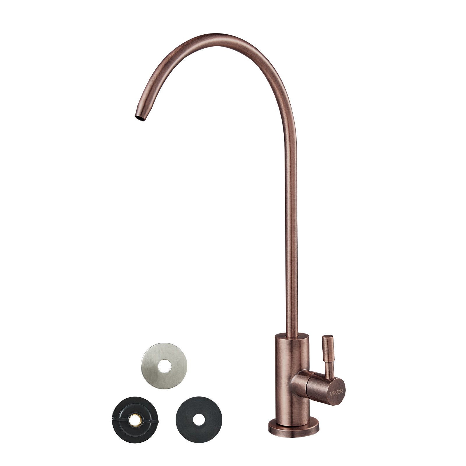 VEVOR Edelstahl Wasserhahn bleifreier Trinkwasserhahn, Umkehrosmose-Wasserhahn mit massivem Messingventil, rostfrei und langlebig, Wasserfilterhahn für Küchenspüle Bartheke Café Antik-Bronze