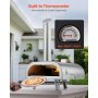 VEVOR Pizzaofen Outdoor 12 Zoll Pellet-Pizzaofen, tragbarer Pizzaofen mit eingebautem Thermometer & holzbefeuerter & Pizzastein & Schaufel & Tragetasche Pizzamaker aus Edelstahl, für Garten Camping