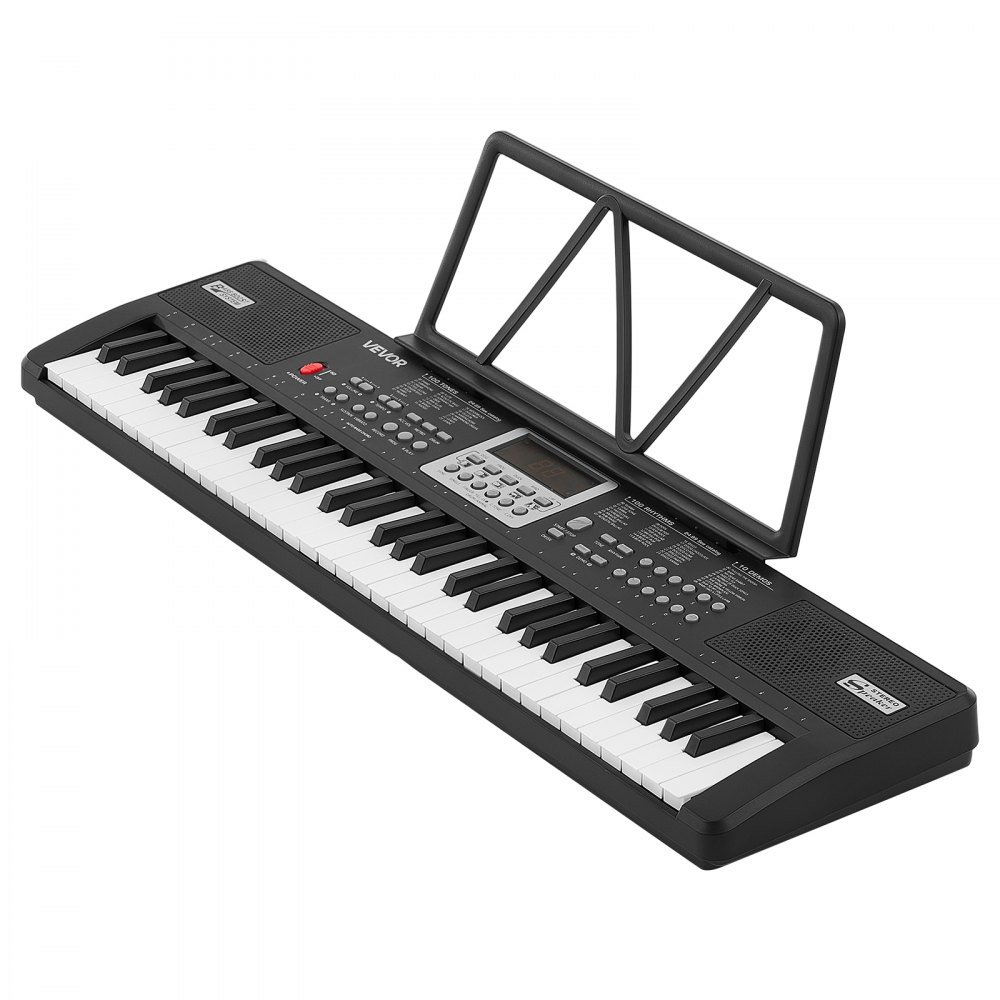 VEVOR Digitalpiano 61 Tasten Halbgewichtet E-Piano Elektronisches Keyboard für Anfänger und Musikliebhaber, 100 Klänge und Rhythmen, mit HiFi-Stereolautsprecher, Notenablage, USB-/MIDI-Anschluss