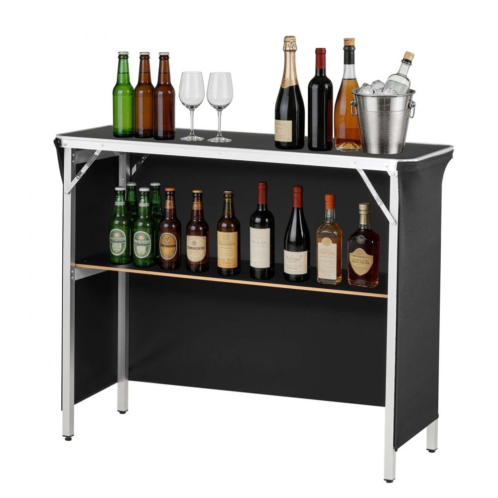 VEVOR Messetheke Klappbar, 1100x385x885 mm, Empfangstheke mit Tragetasche, Ablagefach, Rezeptionstheke, Messestand, Bartisch, Faltbare Mobile Barstation für Veranstaltungen, Partys & Messen