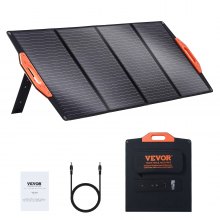 VEVOR 120W Solarpanel faltbar 12V monokristallinen Solarmodul 6,66A Solaranlage Umwandlungsrate von 23% Inkl. 2x USB-Schnellladeanschlüsse (QC3.0), Typ-C-Anschluss, 18-V-Gleichstromausgang