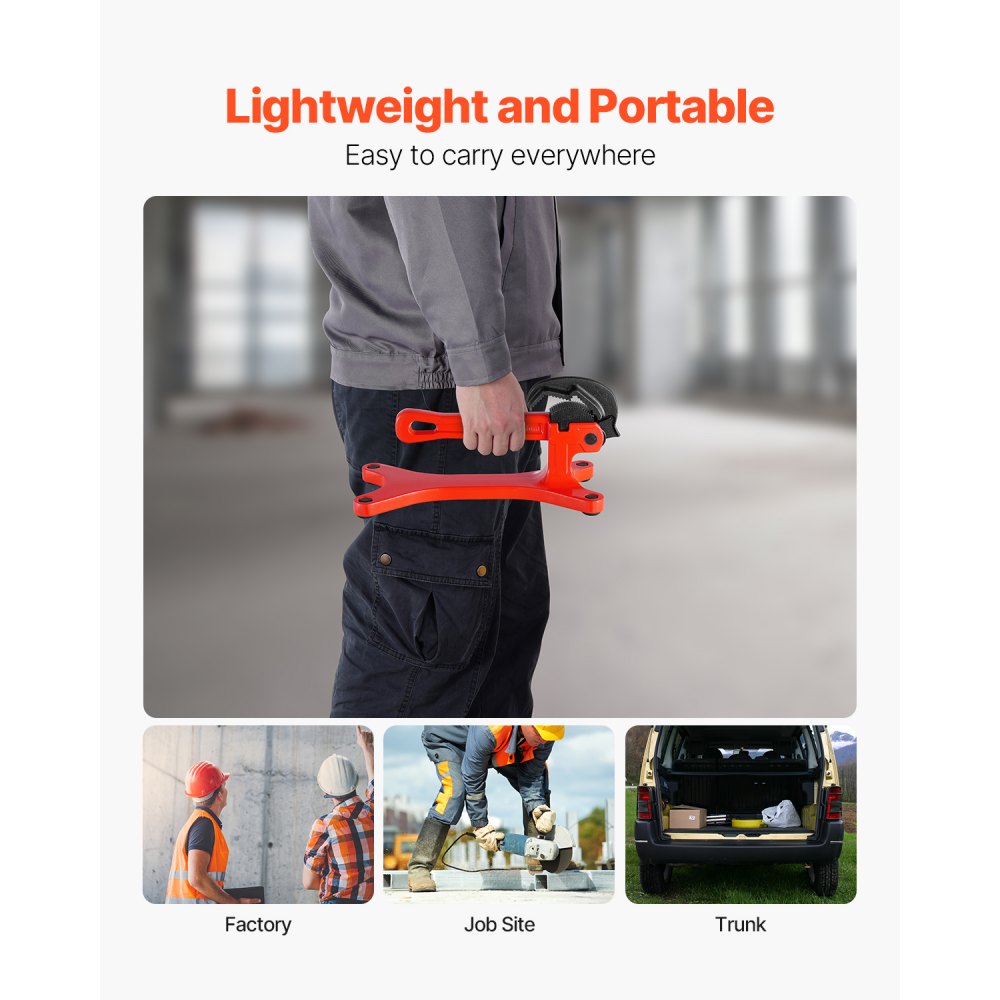 VEVOR Tragbarer Rohrschraubstock, Schraubstock aus Aluminium mit einer Spannkapazität von 3,175 bis 38,1mm, ideal für die Installation, Reparatur und Wartung von Rohrleitungen vor Ort