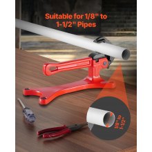 VEVOR Rohrschraubstock tragbar Schraubstock aus Alu Kapazität 3,175-38,1mm