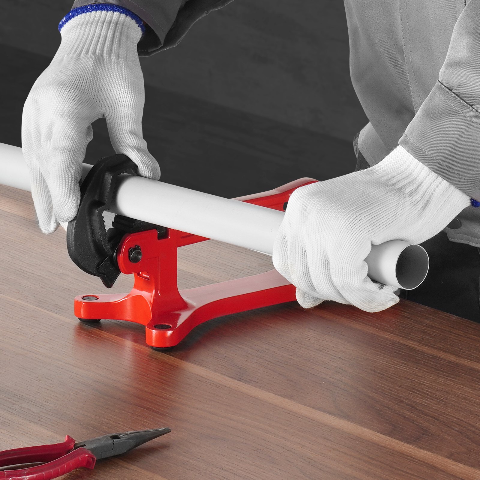 VEVOR Tragbarer Rohrschraubstock, Schraubstock aus Aluminium mit einer Spannkapazität von 3,175 bis 38,1mm, ideal für die Installation, Reparatur und Wartung von Rohrleitungen vor Ort