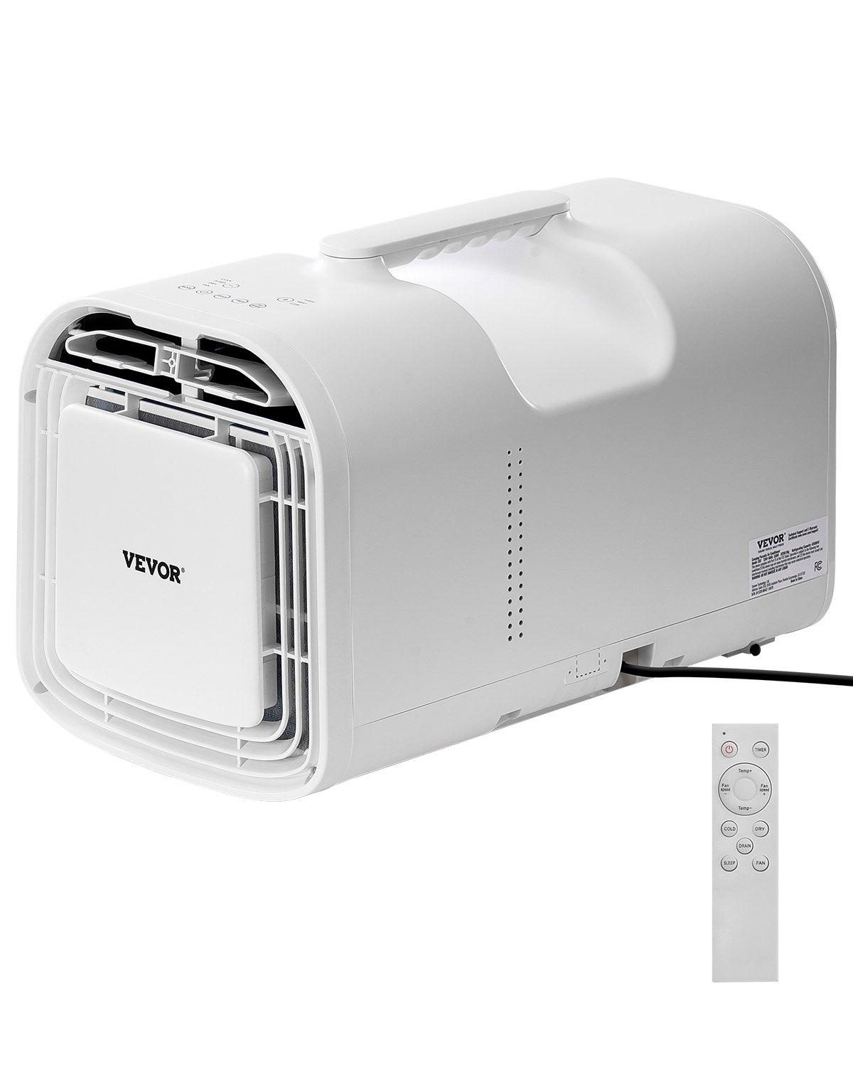 VEVOR Portable Air Conditioner, 4250 BTU 3-Speed Air Conditioner with 24-Hour Timer, Remote Controlled Cooler, Adjustable Temperature 16-32 °C, for Outdoor Camping, RVs or Home Use, 510x270x315mm
