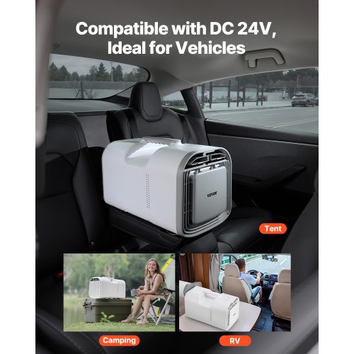 BougeRV Climatiseur portable 3500 BTU, climatiseur mobile 5 en 1, AC 100V- 240V, distance d'alimentation en air de 3 m, adapté aux camping-cars, tentes, camions et autres véhicules de camping